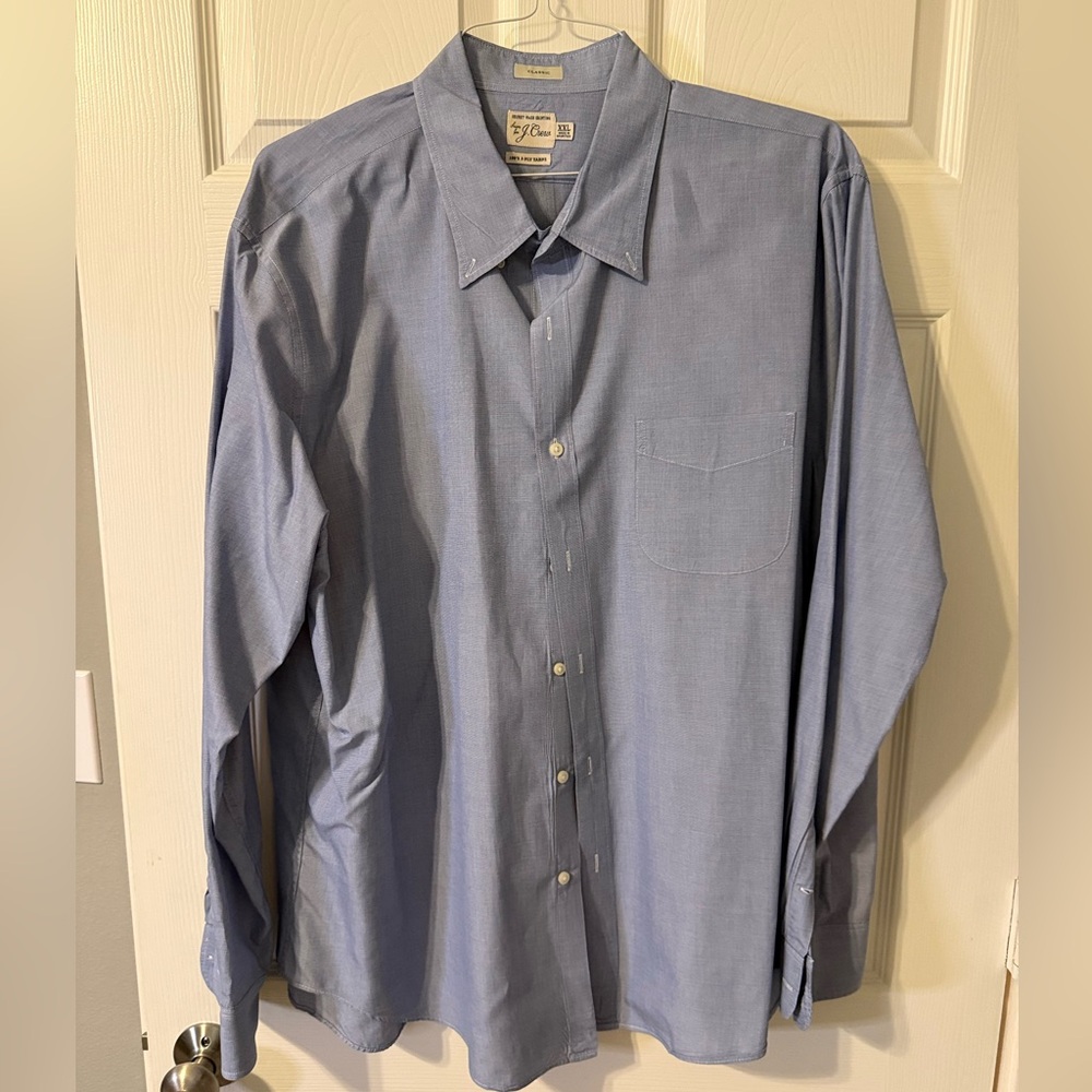 J Crew Secret Wash Cotton Shirt, Light Blue, XXL, EUC